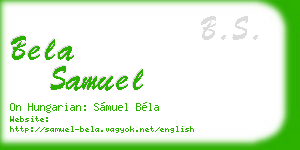 bela samuel business card